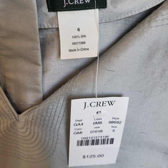 J Crew Grey/Silver Silk Shift Dress - Picture 7 of 7